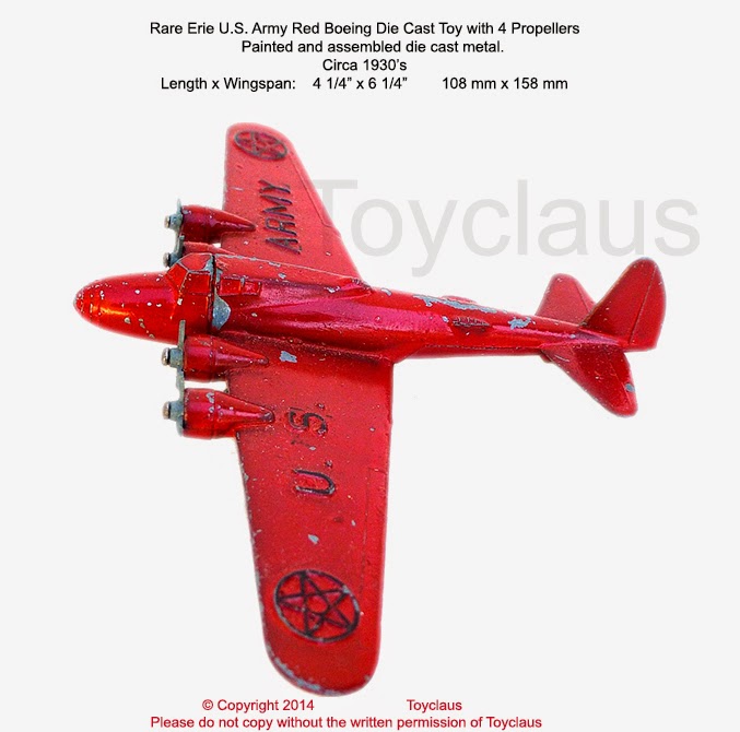 Old Antique Toys A Rare Erie Boeing 4 Engine Airplane