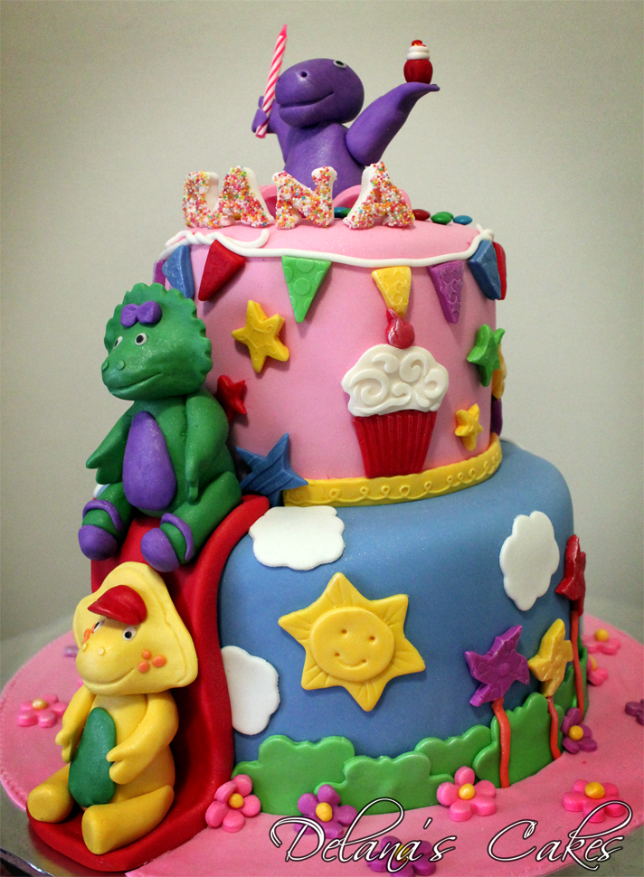 Delana's Cakes Barney and Friends Slide Cake