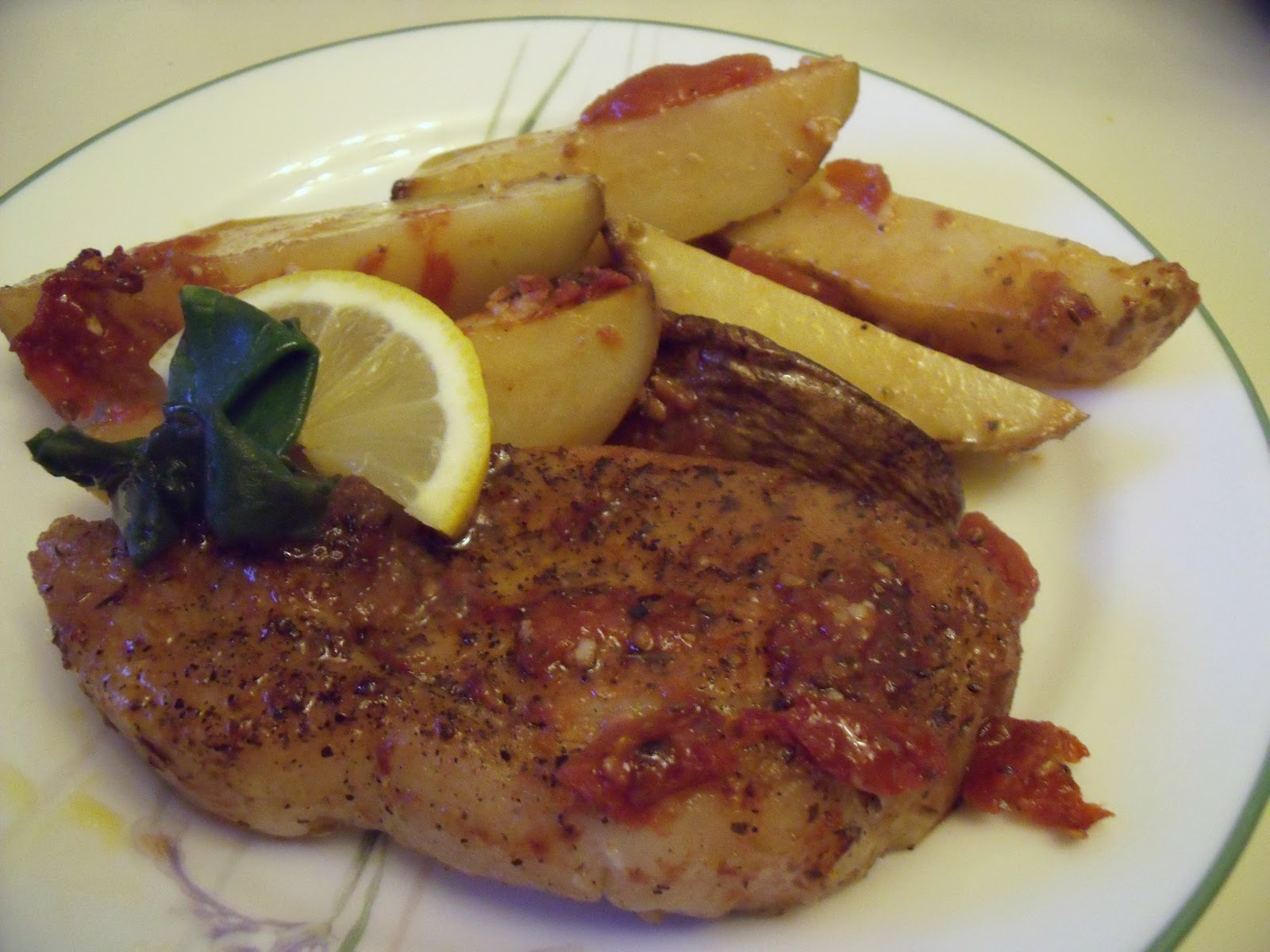Pooka's What's for Dinner Greek Roasted Pork Chops with Potatoes