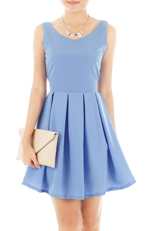 Summer Crush Tie-back Flare Dress – Periwinkle Blue