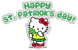 Hello Kitty Happy St Patrick's Day animated gif greeting