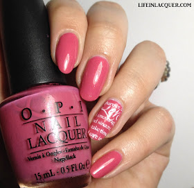 OPI My Address is Hollywood with MZR11 Script Stamping love 