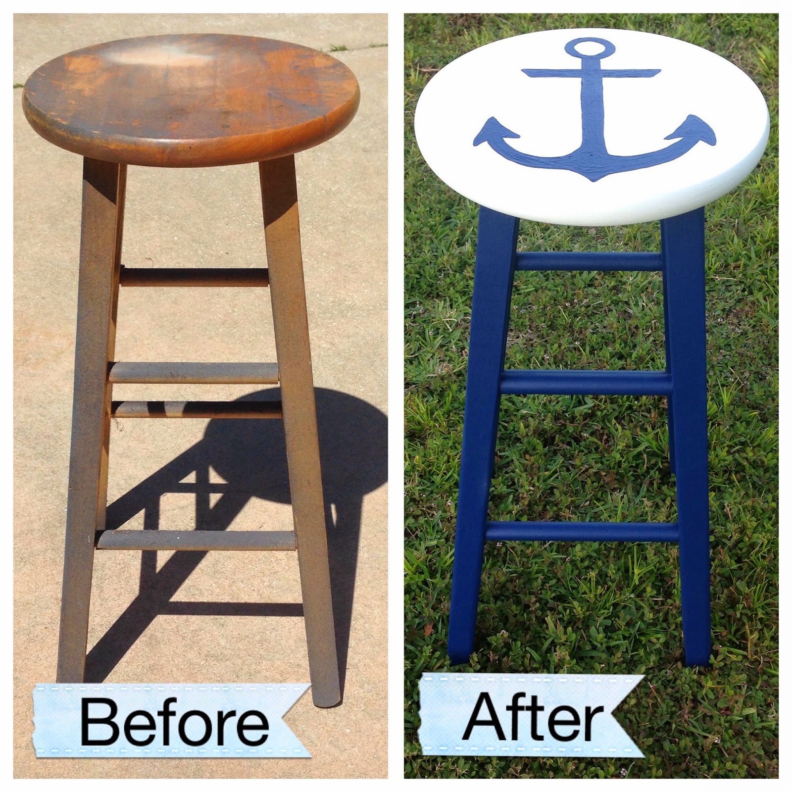 Crafty Blonde Girl Anchor Bar Stool