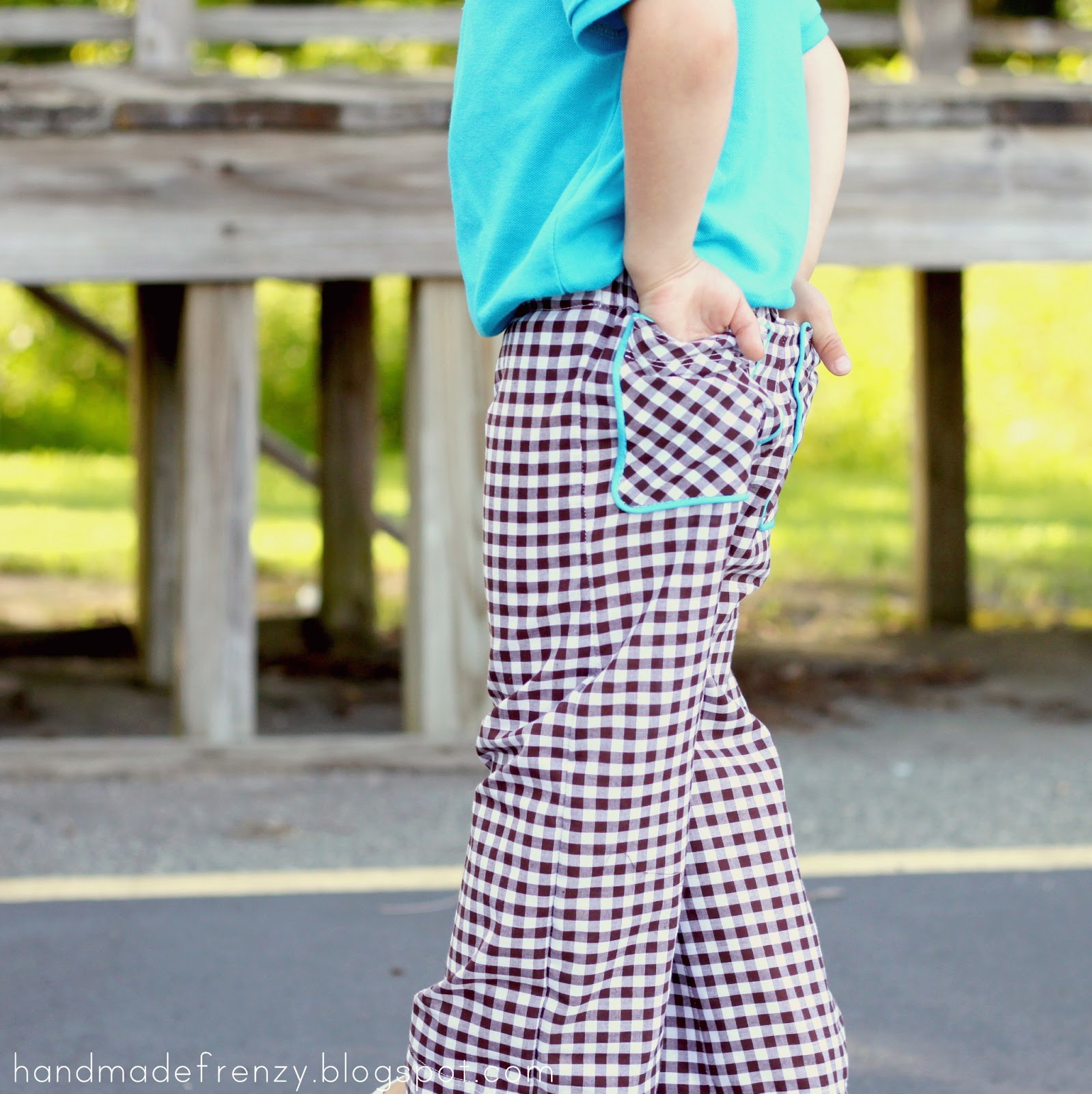 Kid Pants With Piped Pockets / Handmade Frenzy