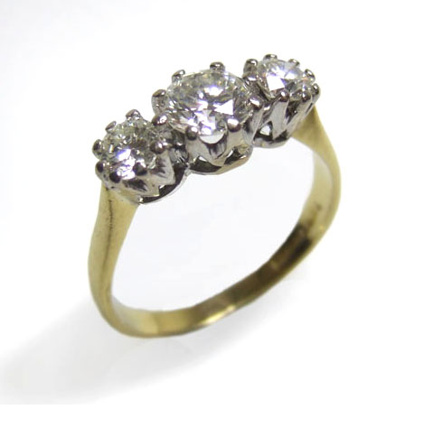 1950s Three Stone Diamond Engagement Ring from Robin Haydock Stand 152