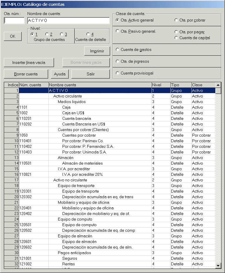 CATALOGO CUENTA EMPRESA catalogo cuenta empresa: