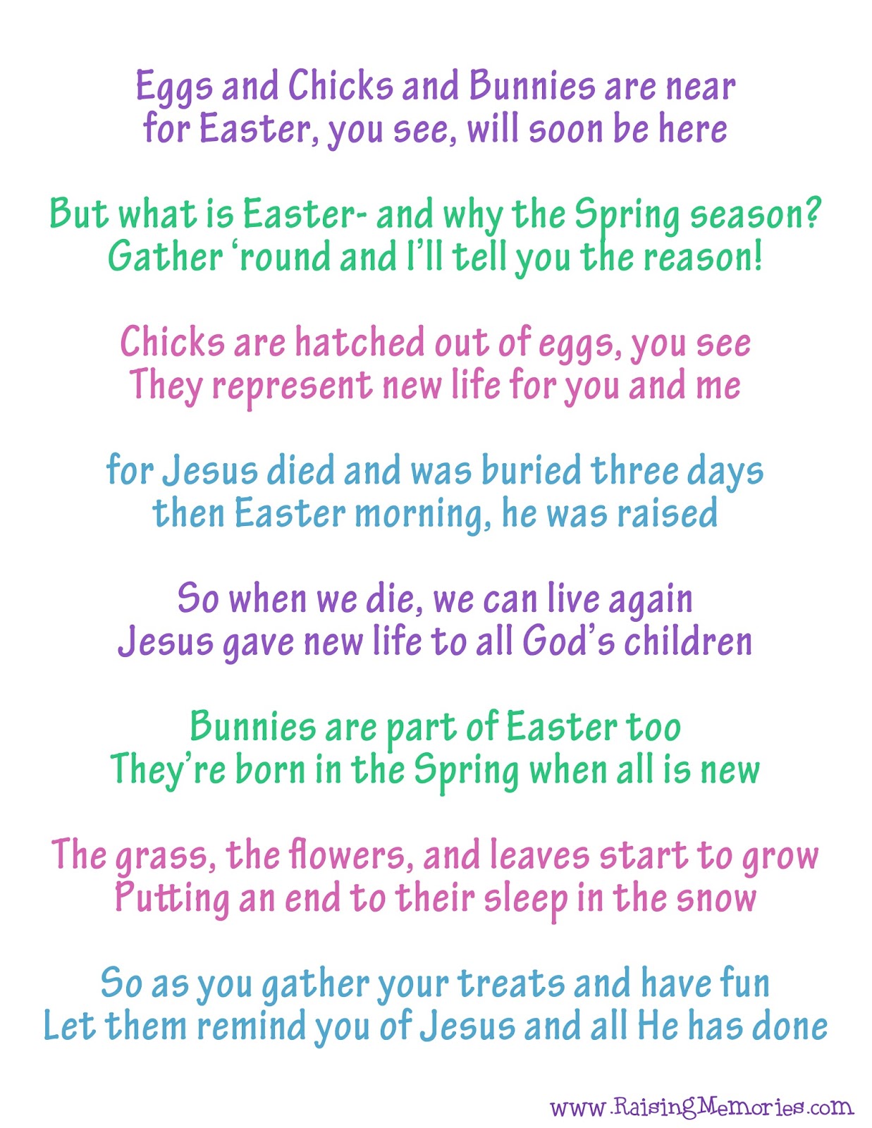 True Meaning of Easter Poem (Easter Symbols)