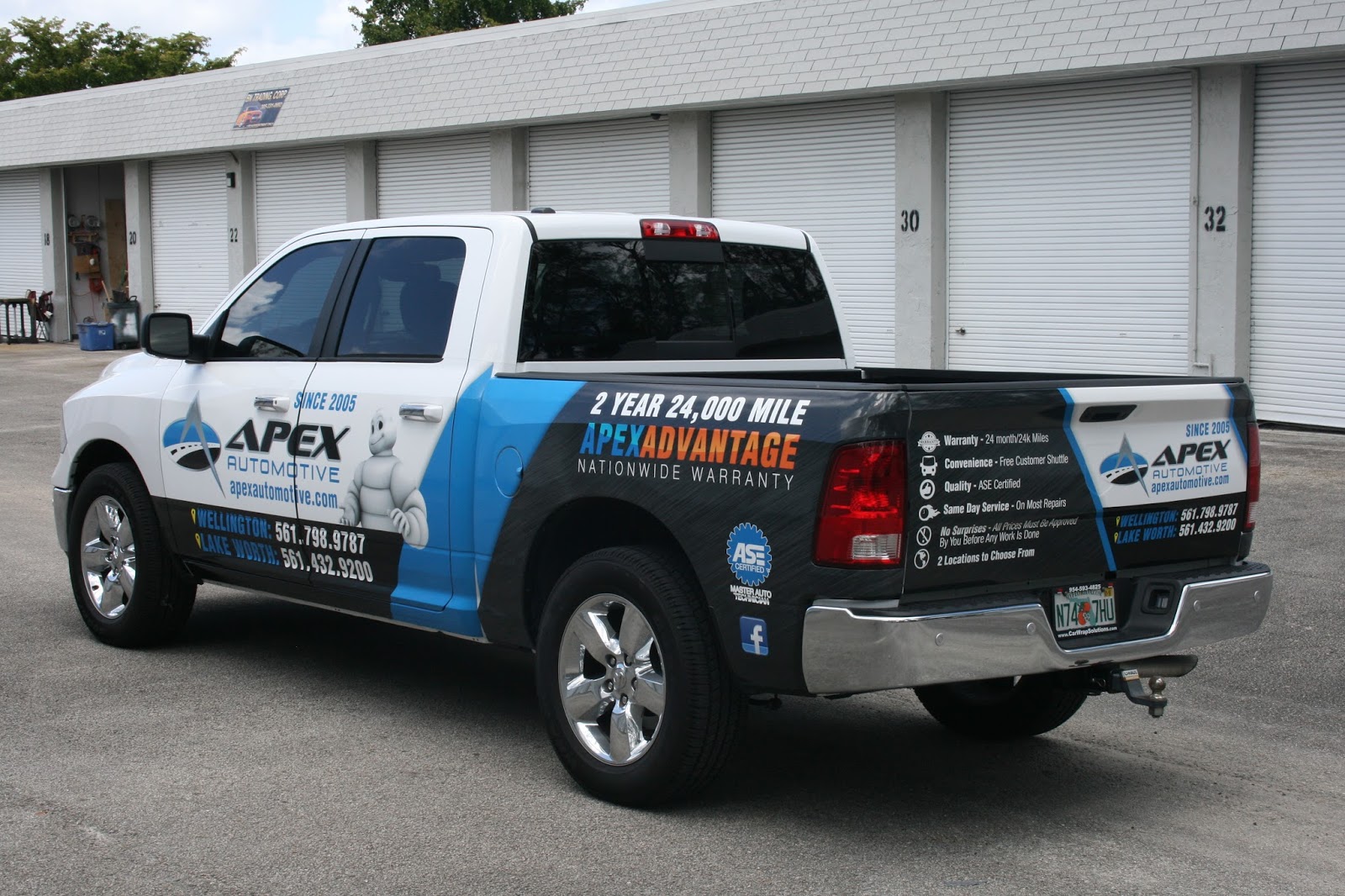 Dodge Ram Truck Vehicle Wrap Wellington Florida for Apex Automotive
