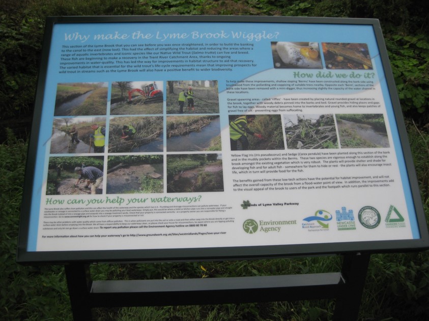 Lyme Brook Habitat Work Explained In Interpretation Board Wild