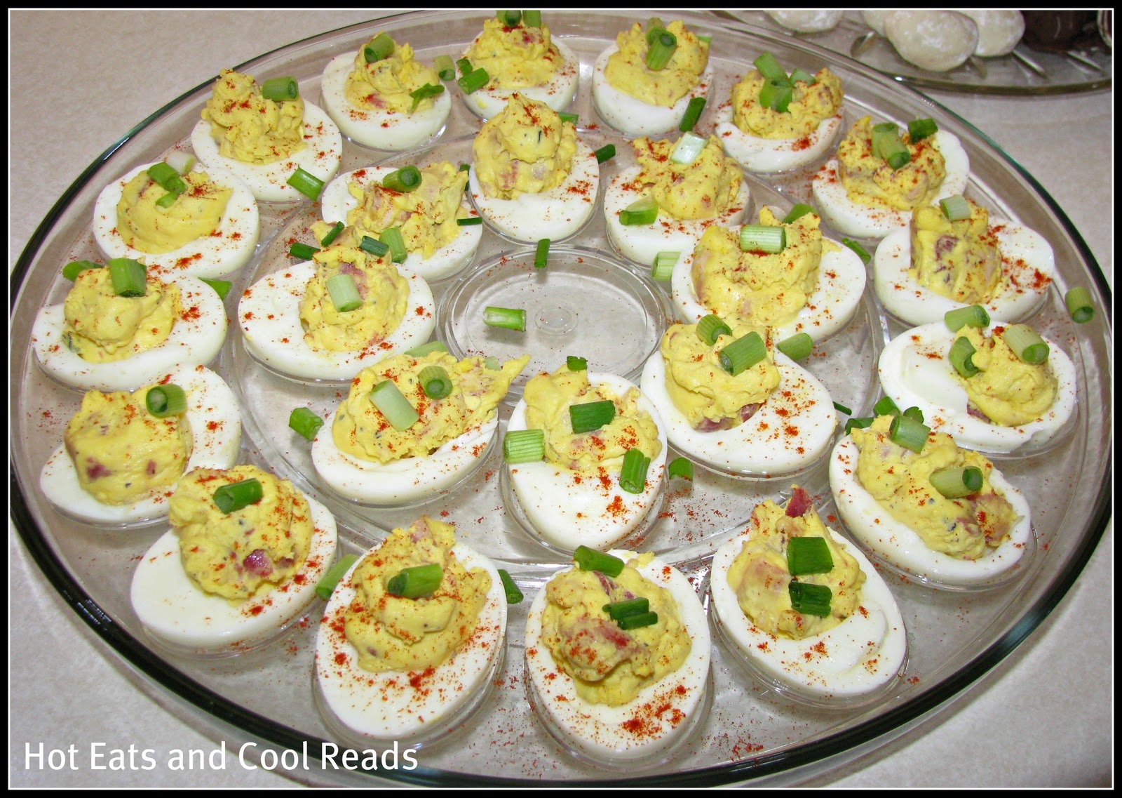 Hot Eats and Cool Reads Garlic, Basil, and Bacon Deviled Eggs Recipe