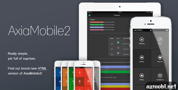 AxiaMobile2 - Multipurpose Mobile Template HTML