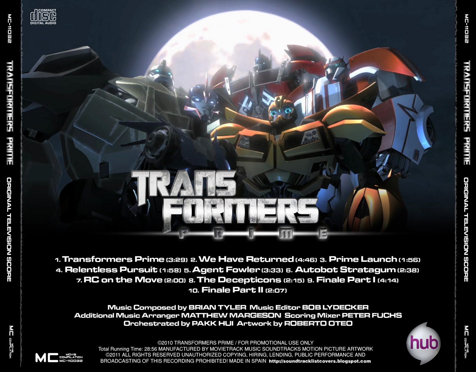 Soundtrack List Covers Transformers Prime (Brian Tyler)