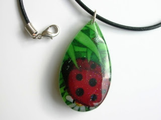 Ladybird fabric necklace