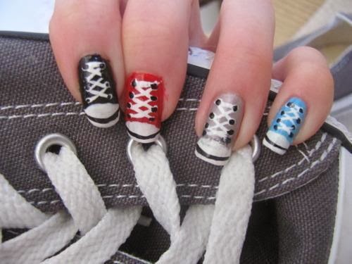 Converse Nail Polish Design. That's cute!