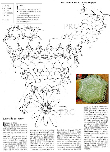 مخده ,وساده رائعه من الكروشيه بالبترون Almofada+Verde+Crochet+Hex.+Gr
