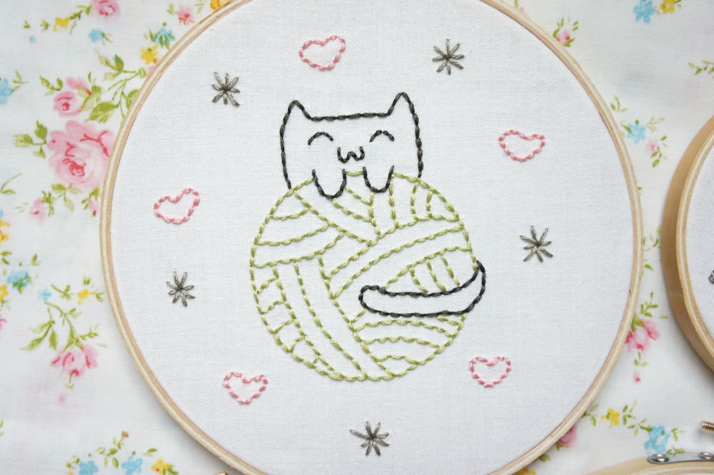 The Pink Samurai Cat Lady Embroidery Patterns