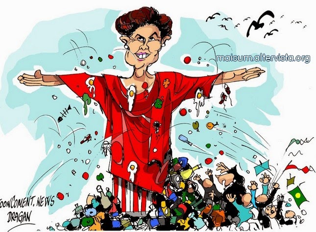 cartoon dilma vaiada protestos