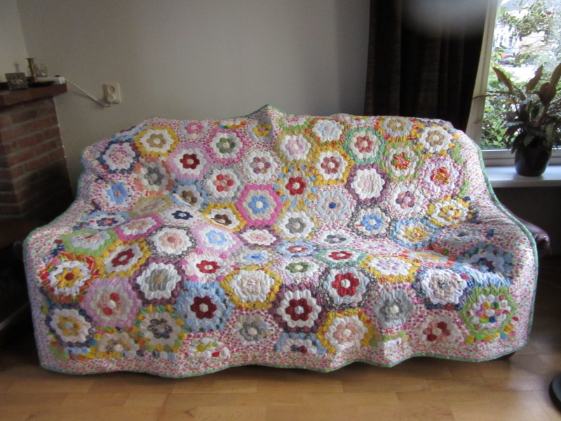 Rest stoffen Hexogonnen quilt