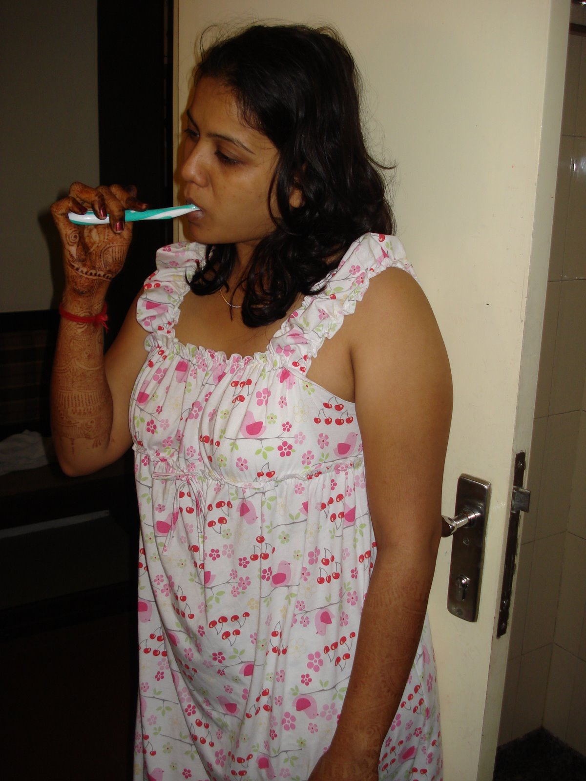 Desi wife taking face