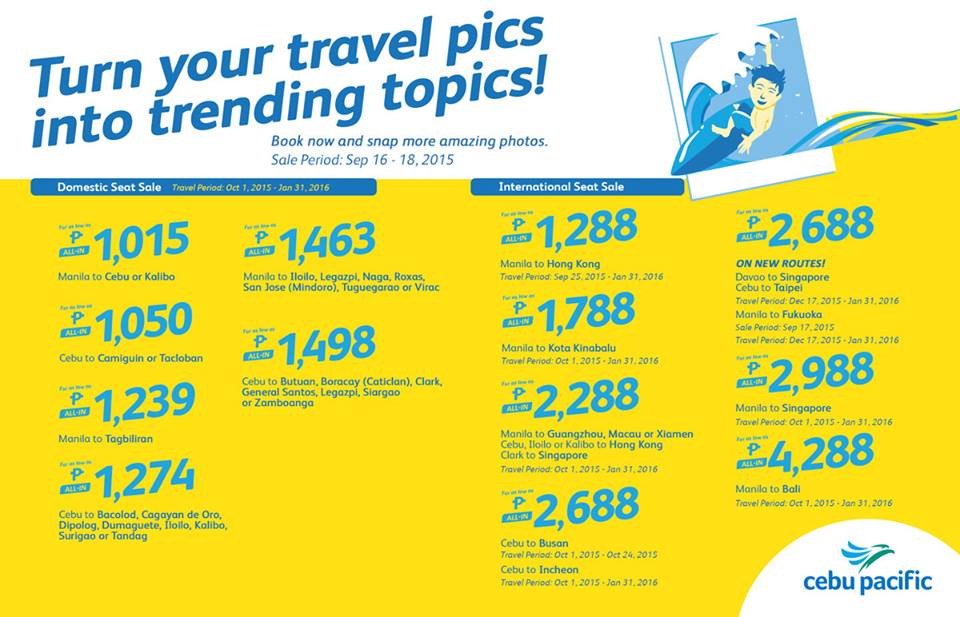 Cebu Pacific Promo Fares 2020 to 2021 2016 Cebu Pacific Promo Fare International