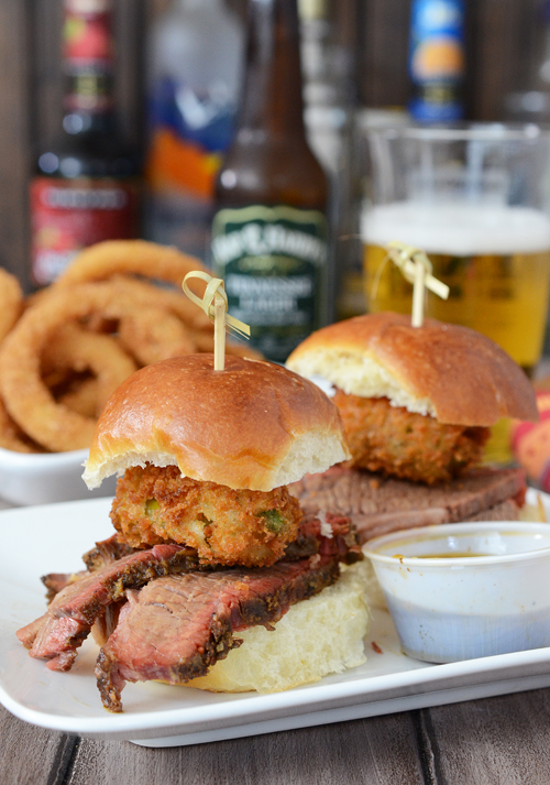 Brisket Sliders with Fried Avocado Stuffed Hatch Chile and a Giveaway