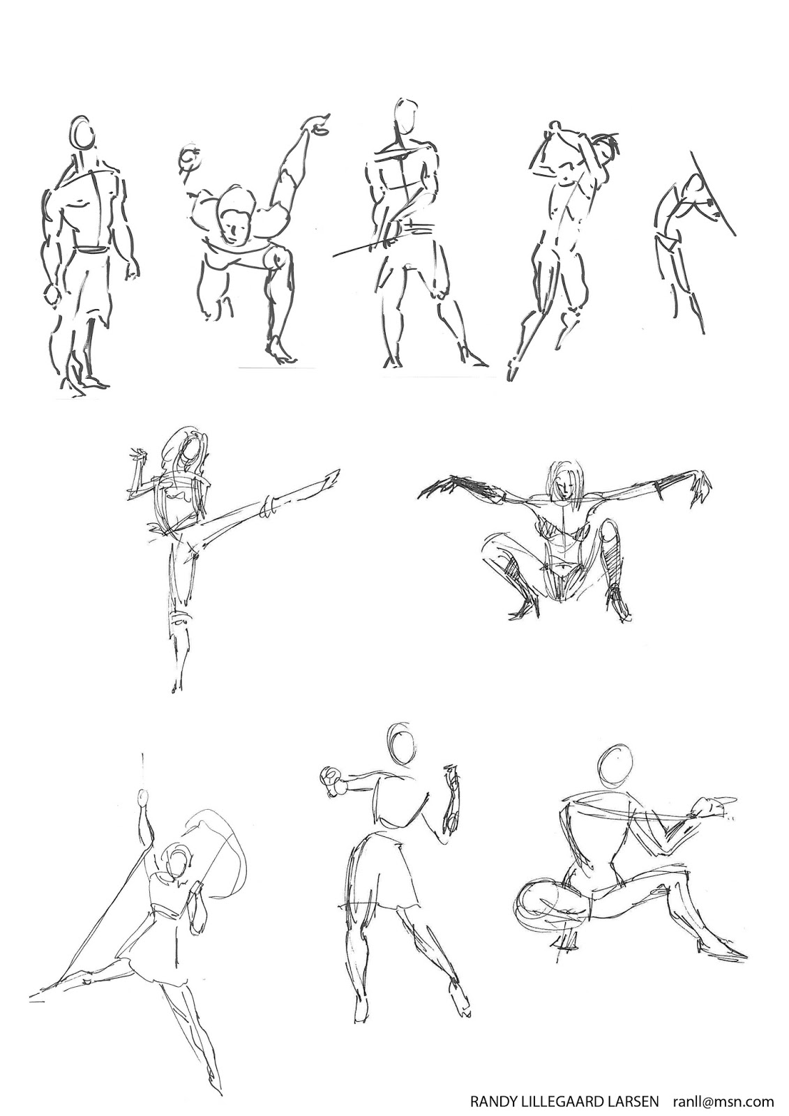 quick poses drawning randy lillegaard larsen