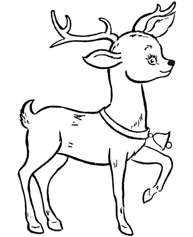 Christmas Reindeer Coloring Pages title=