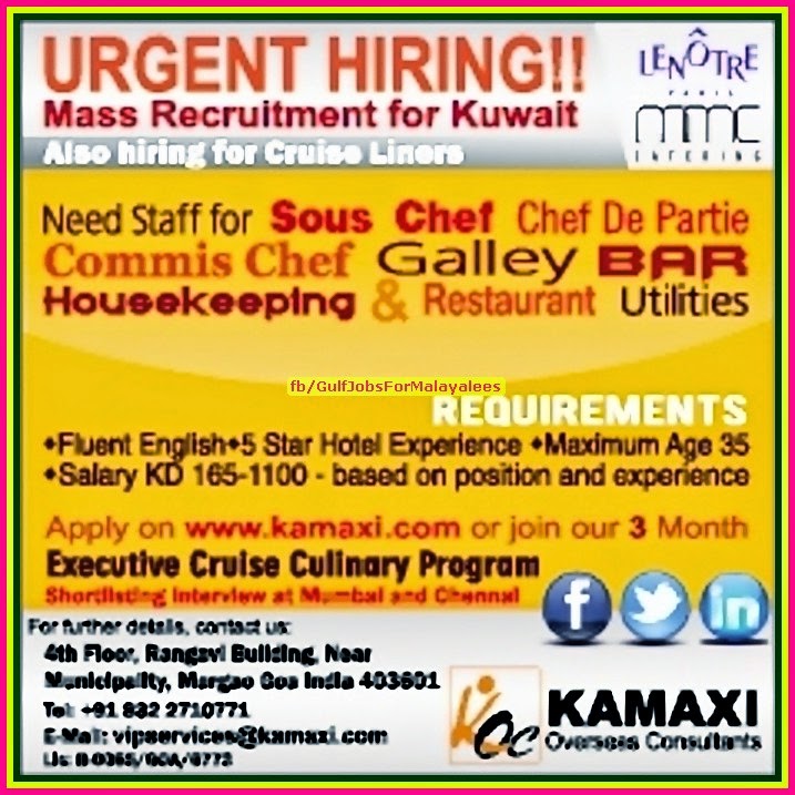 Urgent Job Opportunities for Cruise Liners Kuwait Gulf Jobs for