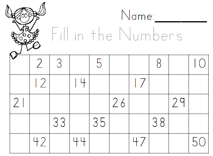 worksheets  Writing Numbers 1 Unique Worksheet Worksheet missing number Curriculum Elementary 50: 1-50