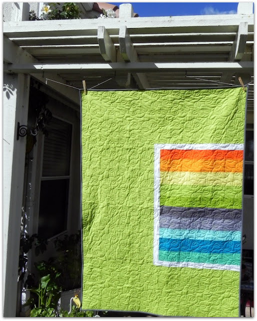 Janice Elaine Sews Modern Patchwork Rainbow Quilt