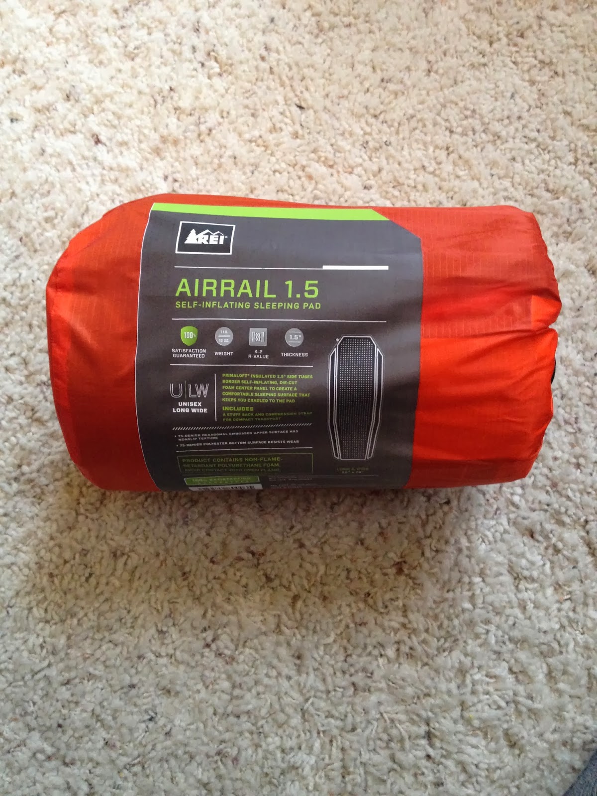 Beyond The Pavement Gear Review REI Airrail 1.5 Sleeping Pad