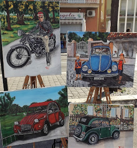 Painter of cars with pictures