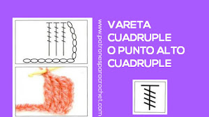 Cómo Tejer Vareta Cuádruple o Punto Alto Cuádruple