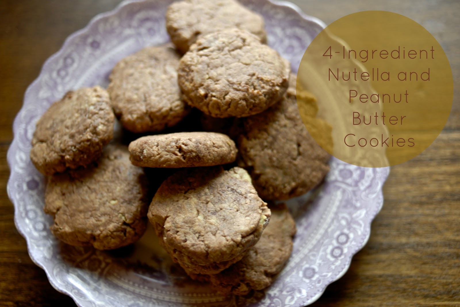 4Ingredient Nutella and Peanut Butter Cookies