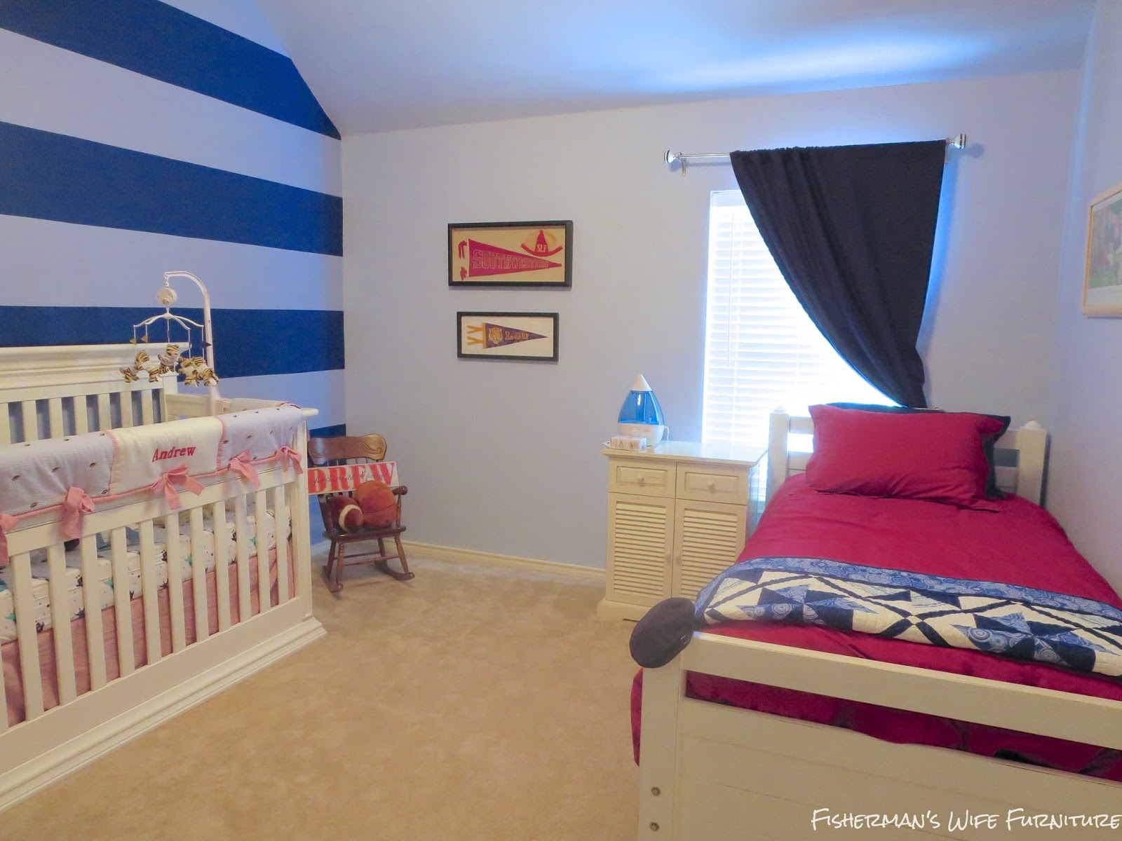 Fisherman's Wife Furniture Blue Nursery with Navy Dressers