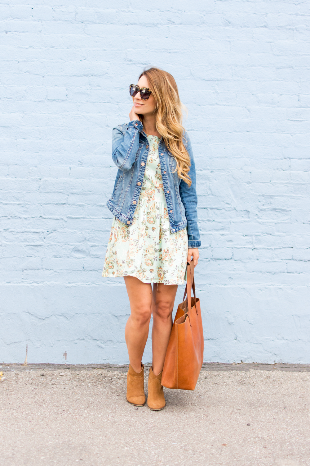 mint floral dress for fall