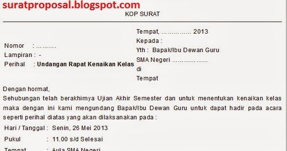 Contoh Surat Undangan Rapat Sekolah 2018 | Kumpulan Contoh ...