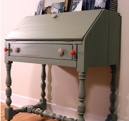 Inspiration Archive Faded Green Painted Antique Desks
