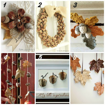 12 Fall Crafting Ideas - Acorns and leaves