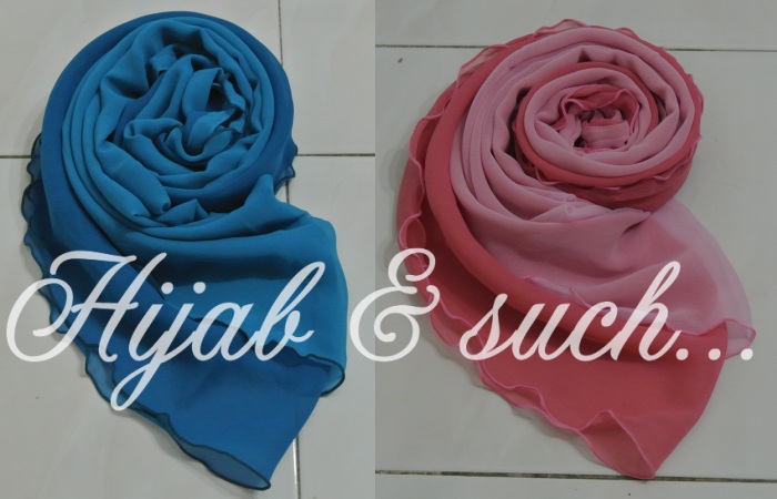 hijab and such, double layer, half-moon double layer murah, half-moon double layer, shawl, chiffon double layer