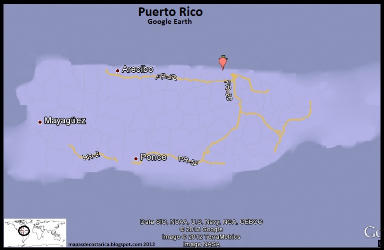 Mapa de Puerto Rico, Google Earth