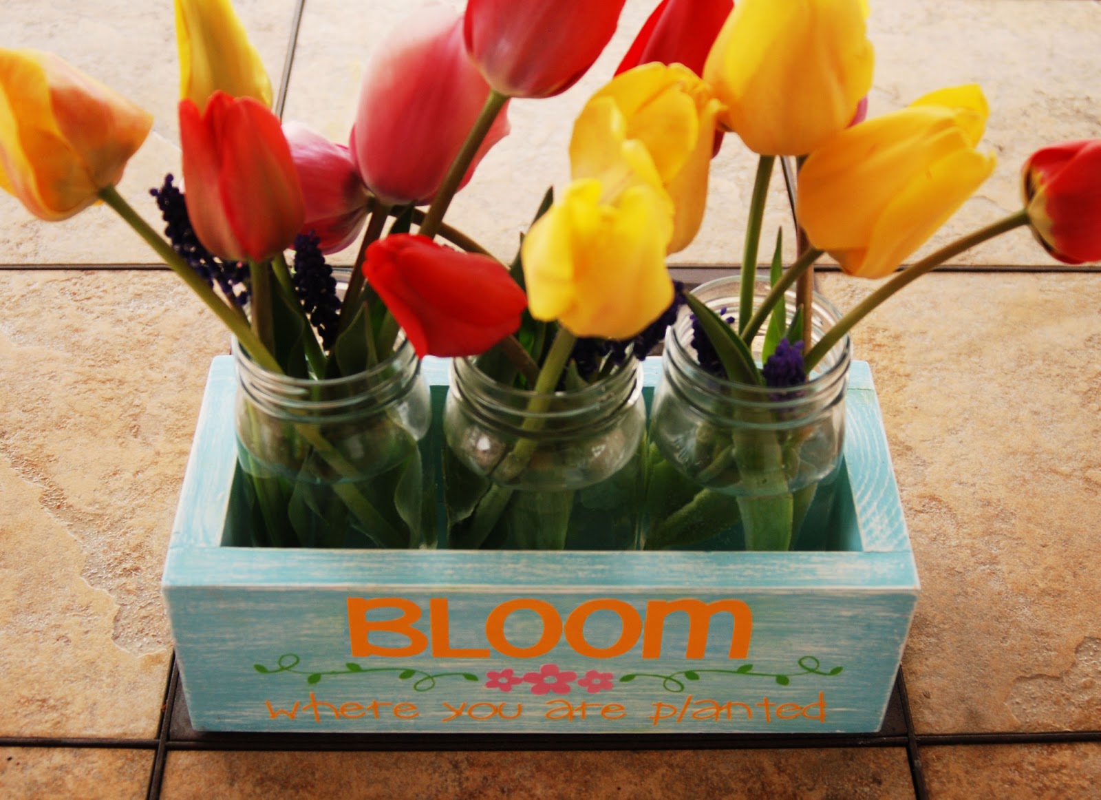 DIY Stenciled Mason Jar Planter Box Burton Avenue