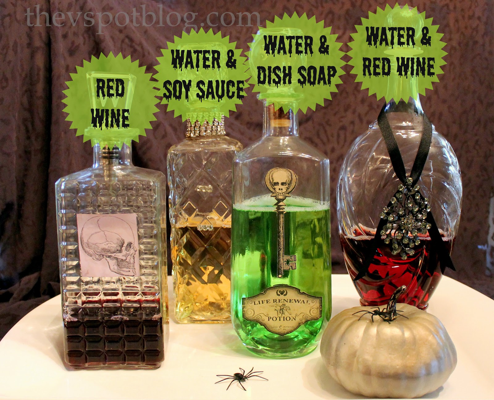 Spooky Spirits Easy Halloween &quot;potions&quot; you already have in your
