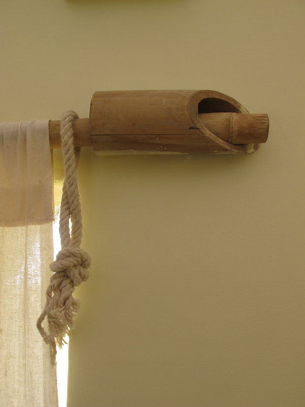 Curtain rods made from bamboo. When