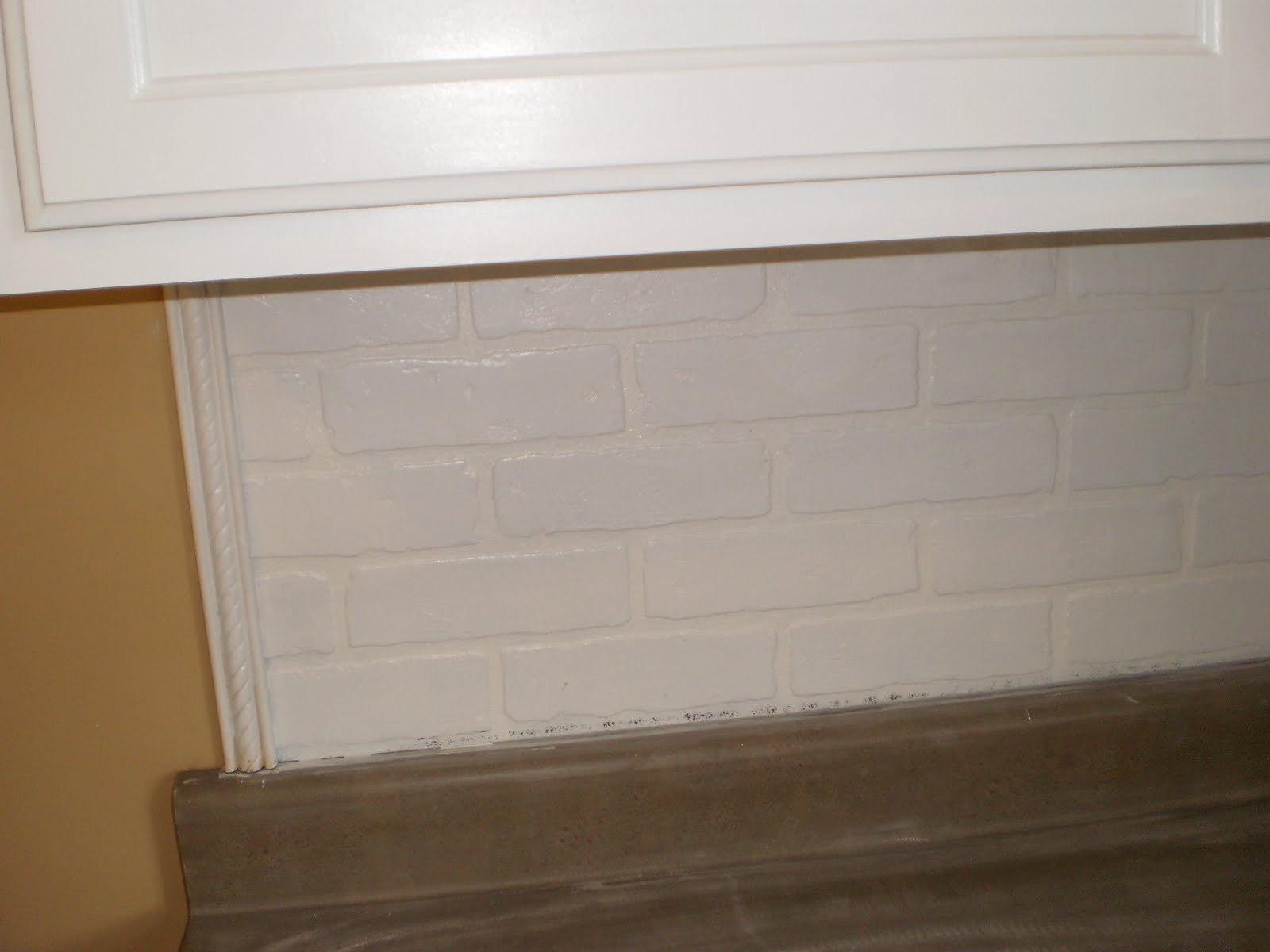 Kitchen brick backsplash Faux Brick Backsplash Kitchen