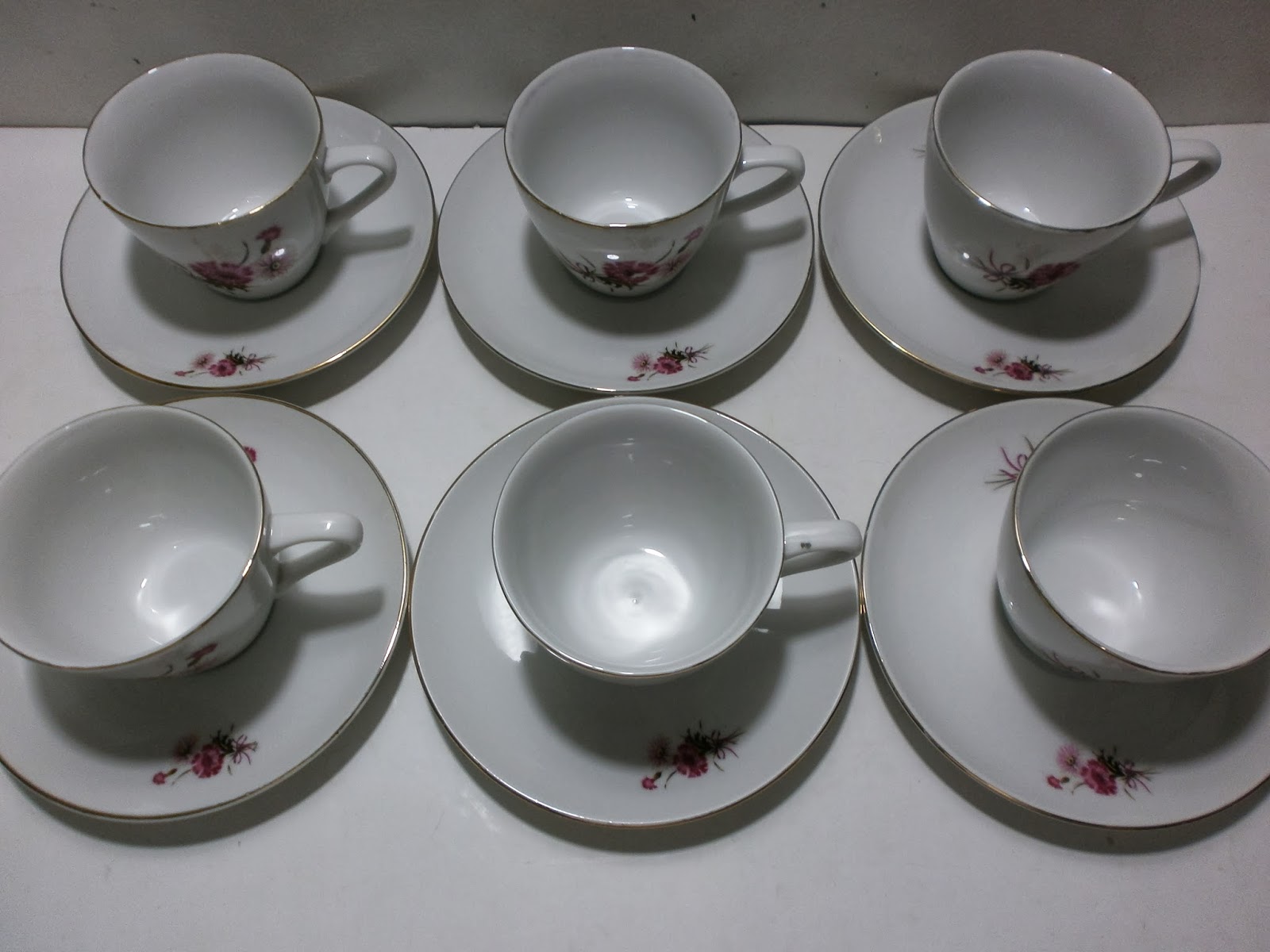 Antikpisan 1/2 Lusin Cangkir / Cangkir Untuk Tea Set Antik Sango Fine