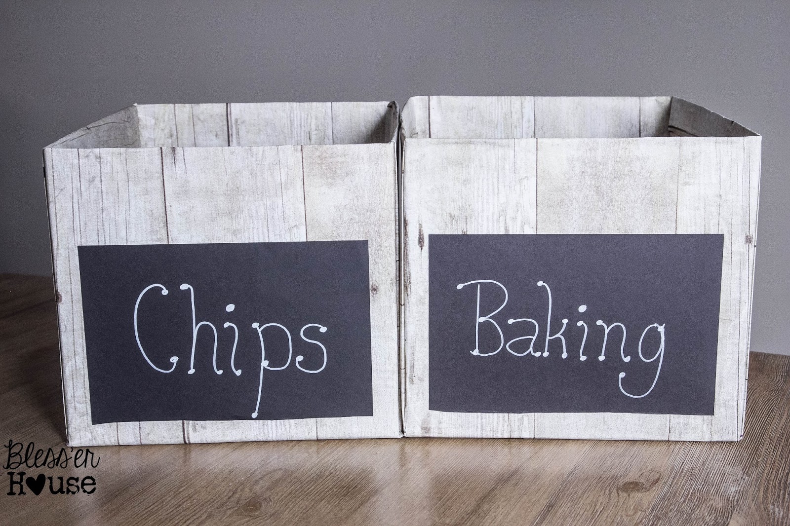 DIY Weathered Wood Pantry Crates for Cheap Bless'er House