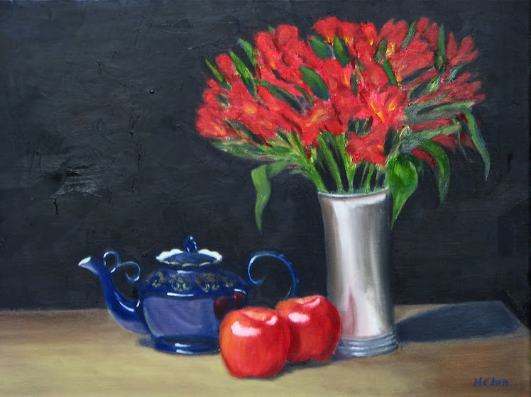 "Apples and Teapot" - 12 x 16