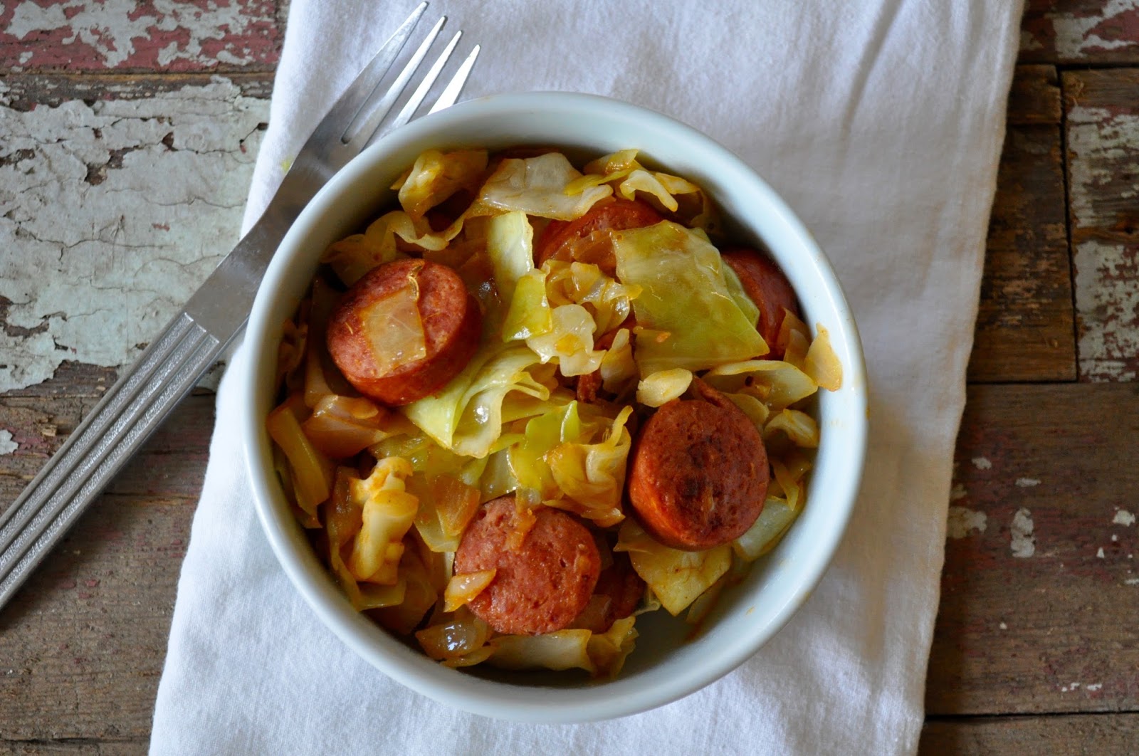 25 Minute Dinner Smothered Cabbage with Smoked Sausage Little House