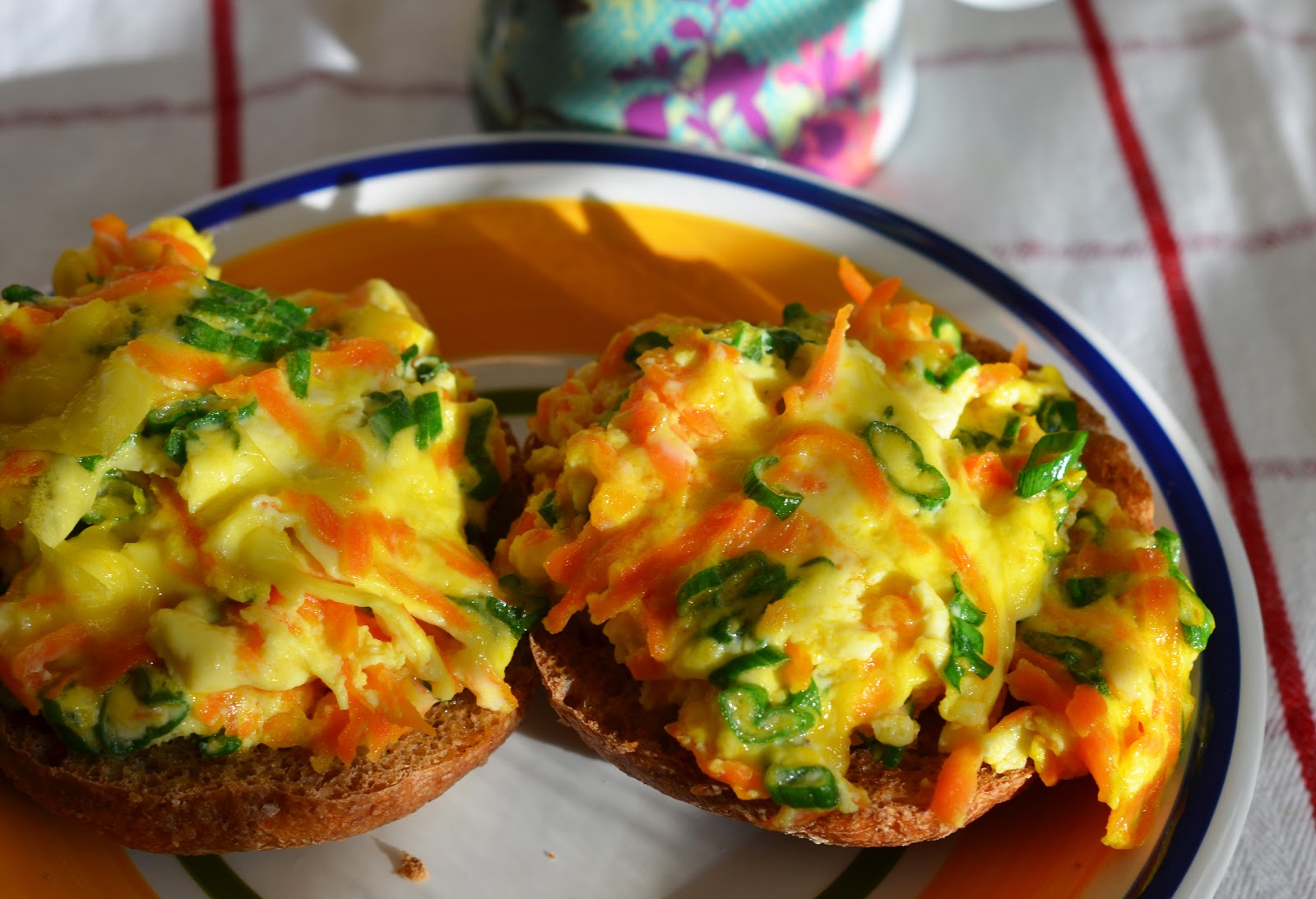 Carrot Omelet on Toasted Rye Roll Recipe RecipeStudio